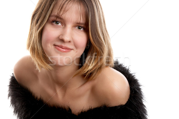 Smiling brunette woman Stock photo © zastavkin