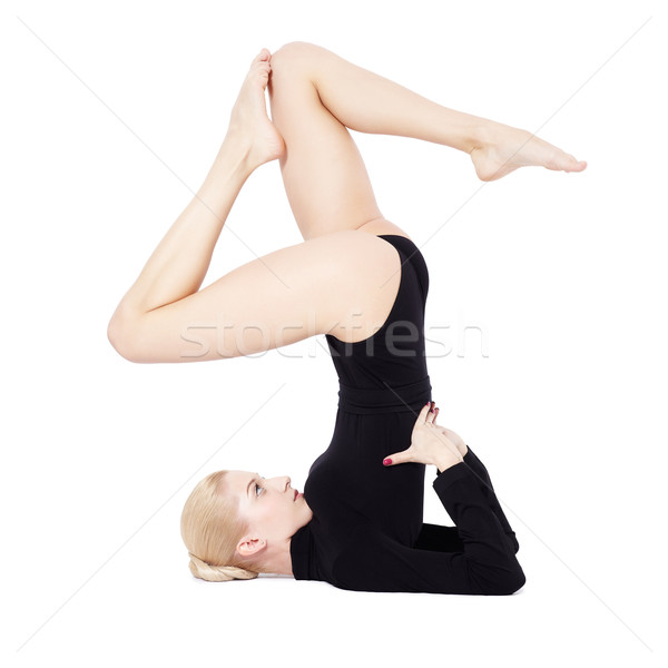 Jimnastikçi eğitim omuz durmak yalıtılmış portre Stok fotoğraf © zastavkin