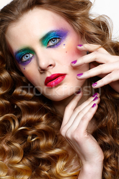 Woman with long golden hairs Stock photo © zastavkin