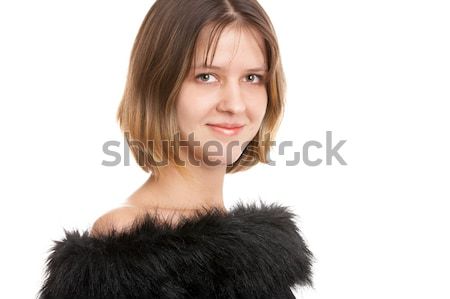 Smiling brunette woman Stock photo © zastavkin