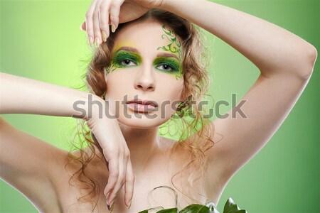 woman with creative hairdo Stock photo © zastavkin