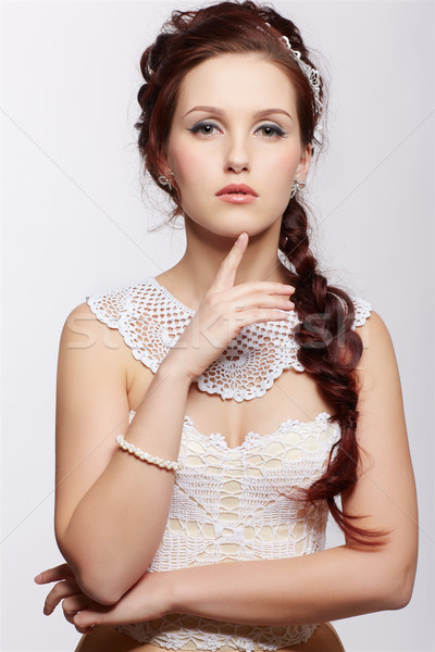 beautiful retro girl Stock photo © zastavkin