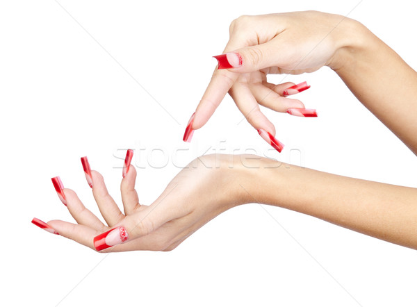Acrylic nails manicure Stock photo © zastavkin