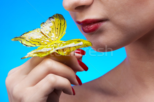model with buterflies Stock photo © zastavkin