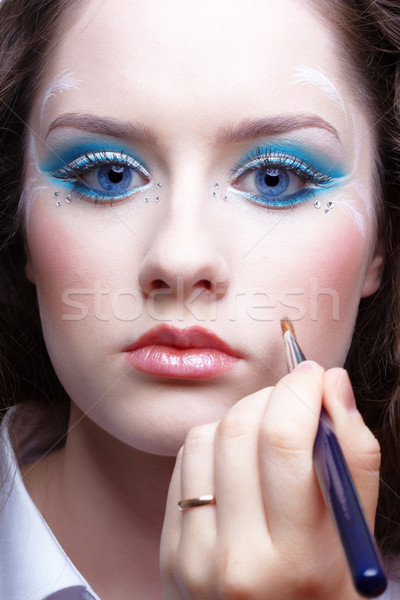 Foto stock: Cara · maquillaje · hermosa · mujer