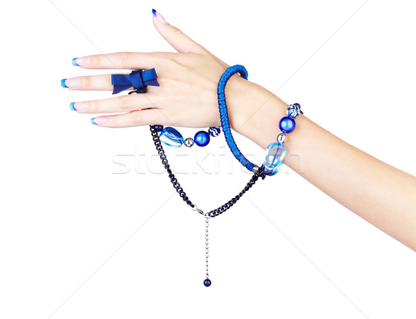 hands with beads Stock photo © zastavkin