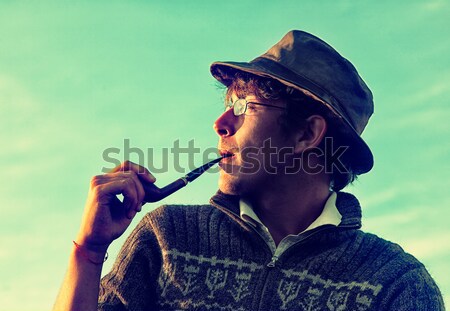 smoking man Stock photo © zastavkin