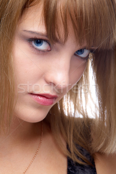 attractive blue-eyed woman Stock photo © zastavkin
