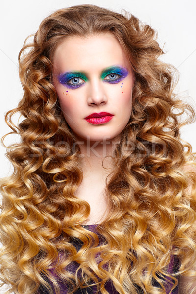 Woman with long golden hairs Stock photo © zastavkin