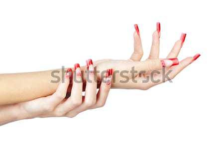 Acrylic nails manicure Stock photo © zastavkin
