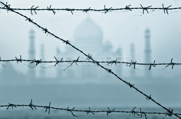 Taj Mahal behind barbed wire Stock photo © zastavkin