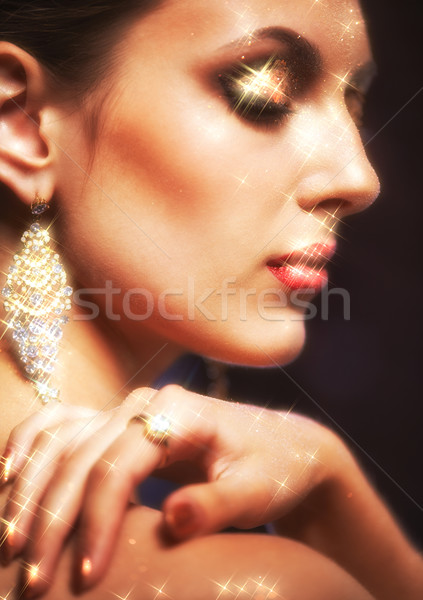Ragyogó arc smink puha fókusz portré Stock fotó © zastavkin