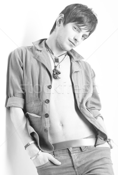 man in shirt and jeans Stock photo © zastavkin