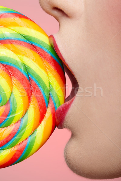 lips and lollipop Stock photo © zastavkin