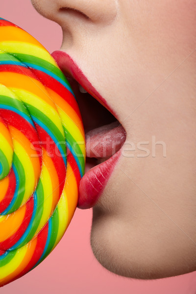 lips and lollipop Stock photo © zastavkin