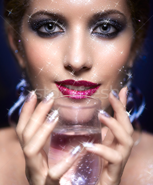 Shining woman face makeup  Stock photo © zastavkin