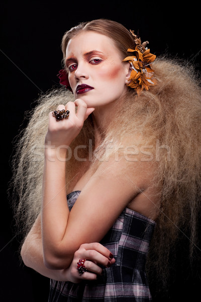 Stockfoto: Halloween · schoonheid · vrouw · make · stijl · meisje