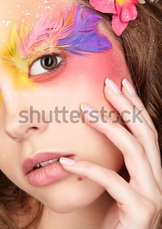 woman with creative hairdo Stock photo © zastavkin