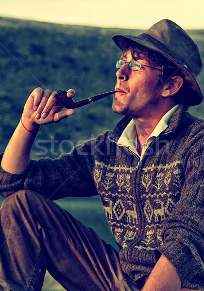 smoking man Stock photo © zastavkin