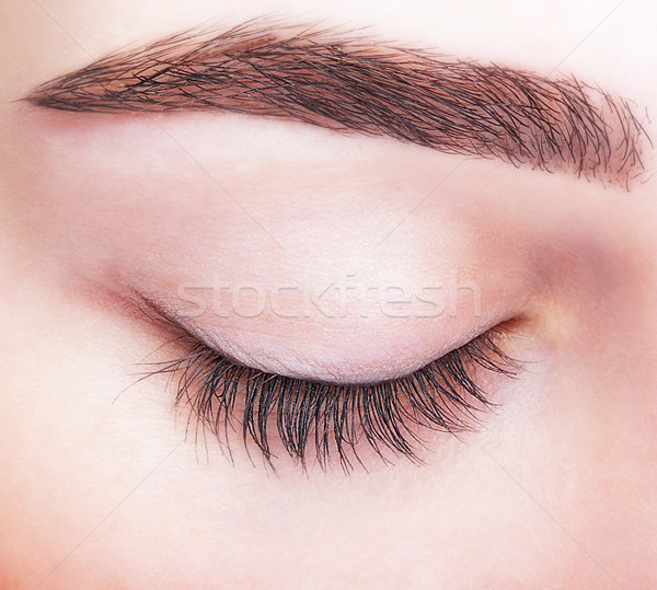 Weiblichen geschlossen Auge Tag Make-up Stock foto © zastavkin