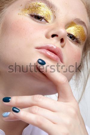 girl with violet fingernails Stock photo © zastavkin