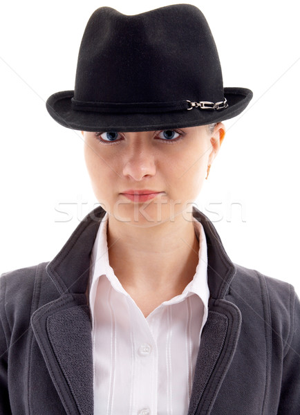 Fille noir chapeau portrait jeunes Homme [[stock_photo]] © zastavkin