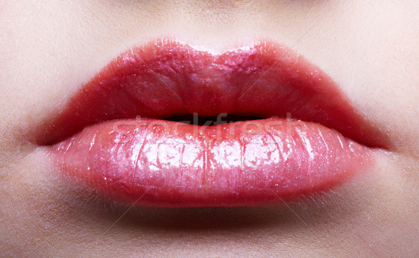Meisjes lippen foto jonge vrouw meisje Stockfoto © zastavkin