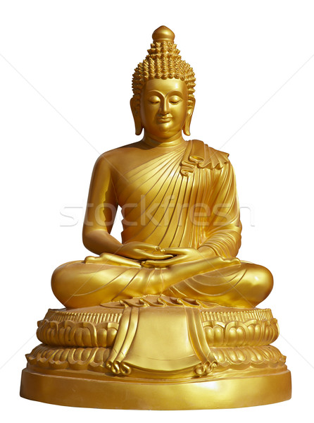 Buddha statue isolé coup or séance [[stock_photo]] © zastavkin