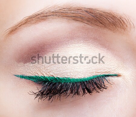 Lippen Make-up Porträt jungen Smaragd Stock foto © zastavkin