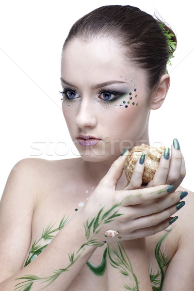 beautiful mermaid girl Stock photo © zastavkin