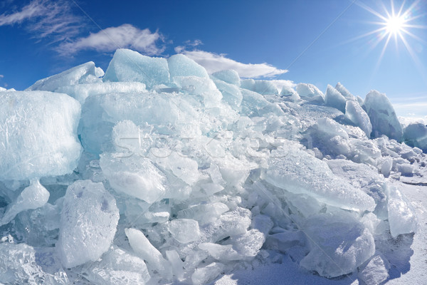 Zdjęcia stock: Zimą · lodu · słońce · niebieski · podróży · jezioro