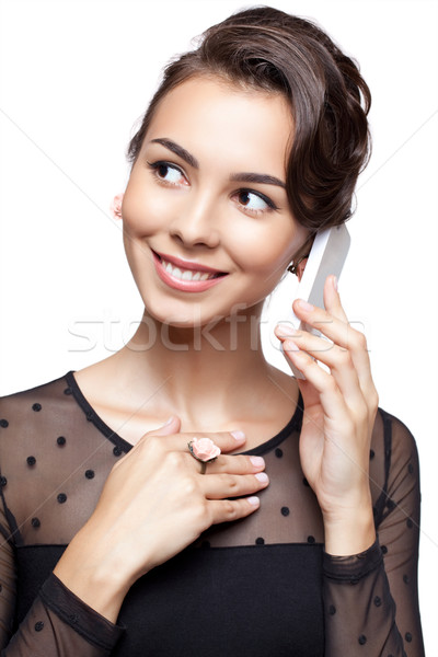 Young woman in vintage dress Stock photo © zastavkin