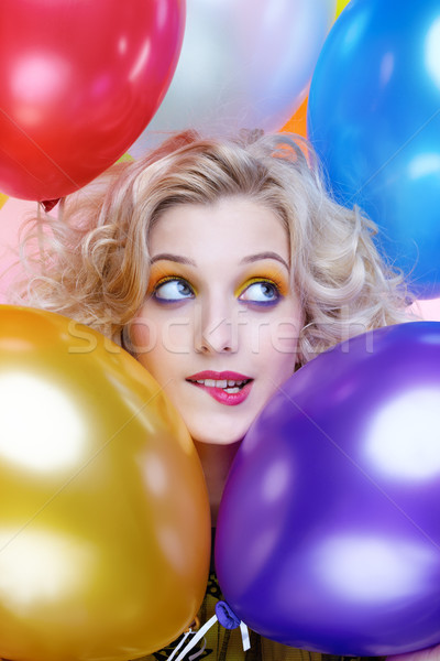 女孩 氣球 肖像 美麗 商業照片 © zastavkin