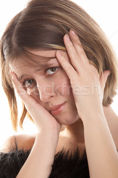 Woman with headache Stock photo © zastavkin