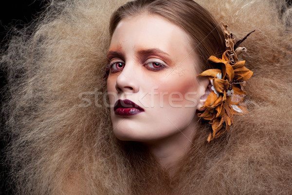 Halloween frumuseţe femeie machiaj stil fată Imagine de stoc © zastavkin