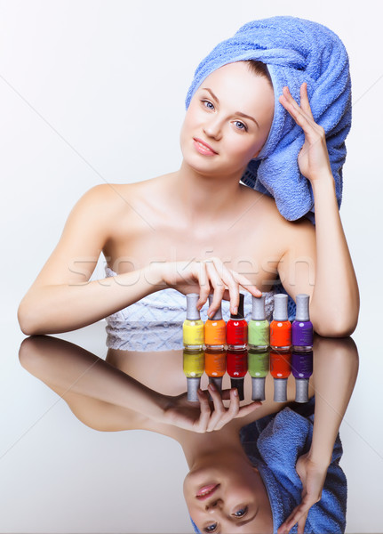 Woman with nail varnish Stock photo © zastavkin