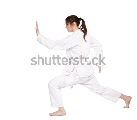 Karatê menina isolado retrato belo artes marciais Foto stock © zastavkin