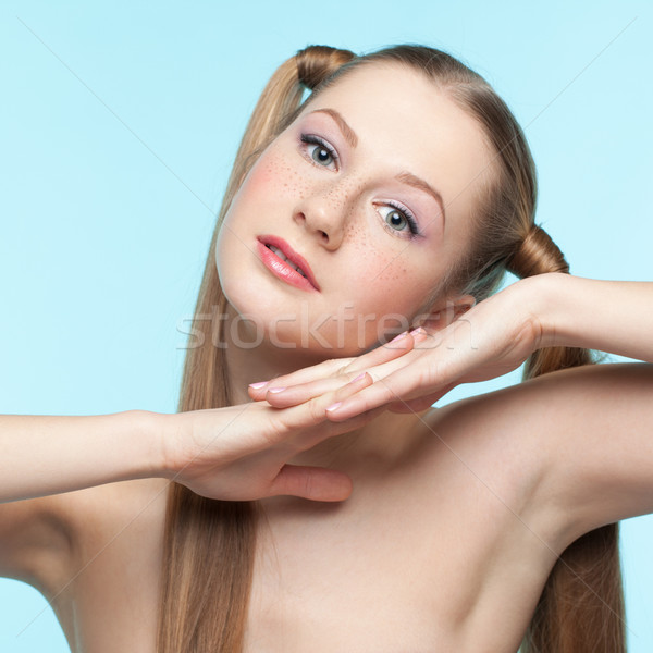 Stock photo: Playful freckled girl