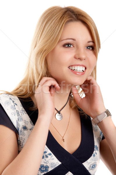 Smiling blonde woman Stock photo © zastavkin