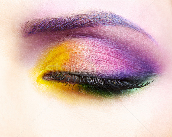 Vrouw oog make-up portret mooie Stockfoto © zastavkin