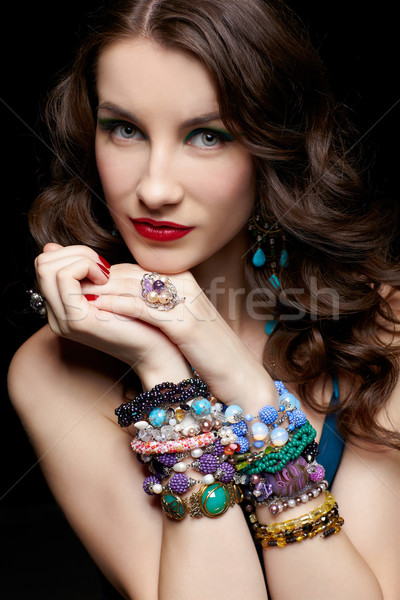 Stock photo: beautiful woman in jewelry
