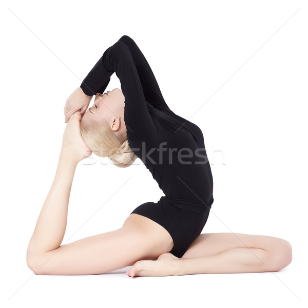 красивой блондинка гимнаст изолированный портрет молодые Сток-фото © zastavkin
