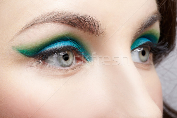 [[stock_photo]]: Oeil · maquillage · portrait · jeunes · belle · femme