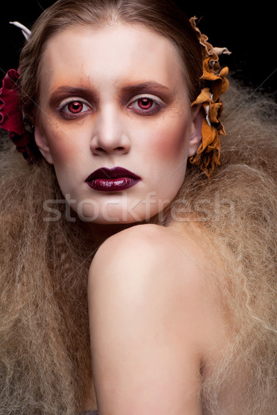 Halloween Schönheit Frau Make-up Stil Mädchen Stock foto © zastavkin