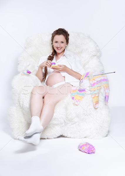 孕婦 肖像 年輕 美麗 白 商業照片 © zastavkin