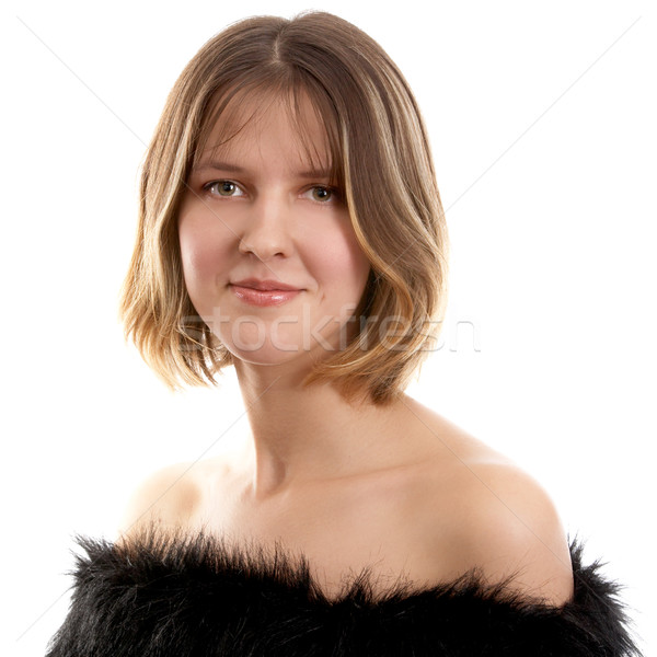 Smiling brunette woman Stock photo © zastavkin