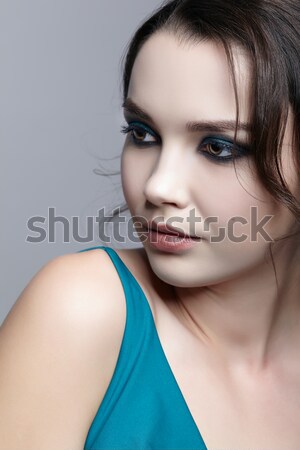 Dziewcząt fantasy niebieski portret piękna dziewczyna naszywka Zdjęcia stock © zastavkin