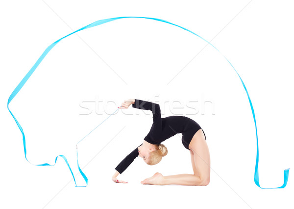 [[stock_photo]]: Belle · gymnaste · isolé · portrait · jeunes