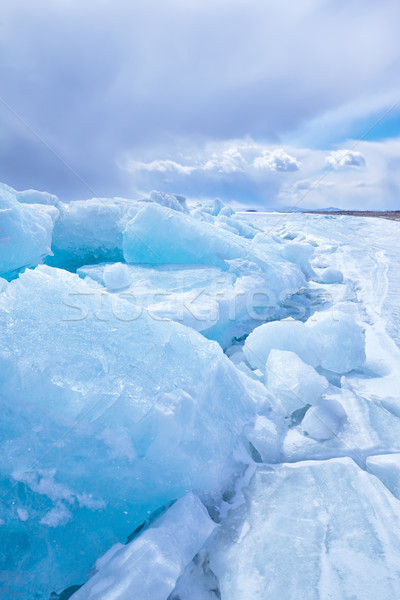 ストックフォト: 冬 · 屋外 · 表示 · 氷 · ブロック · 凍結