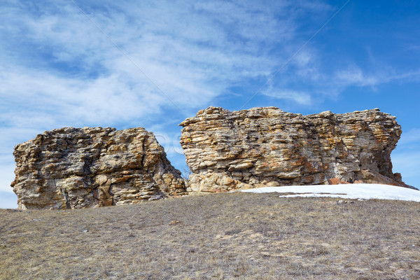 Plusz skał jezioro syberia niebo charakter Zdjęcia stock © zastavkin